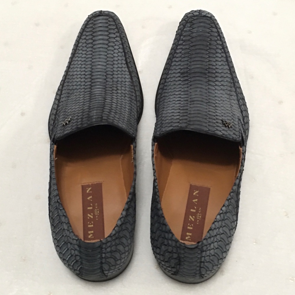 Mezlan Platinum Izano Blue Derby Dress Shoes - Picture 7 of 16